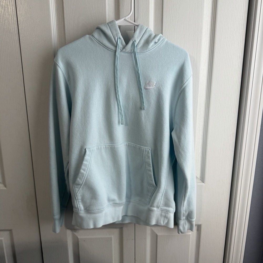 Nike Light Blue Embrodiered Logo Hoodie Women's Size Small Active Workout Travel